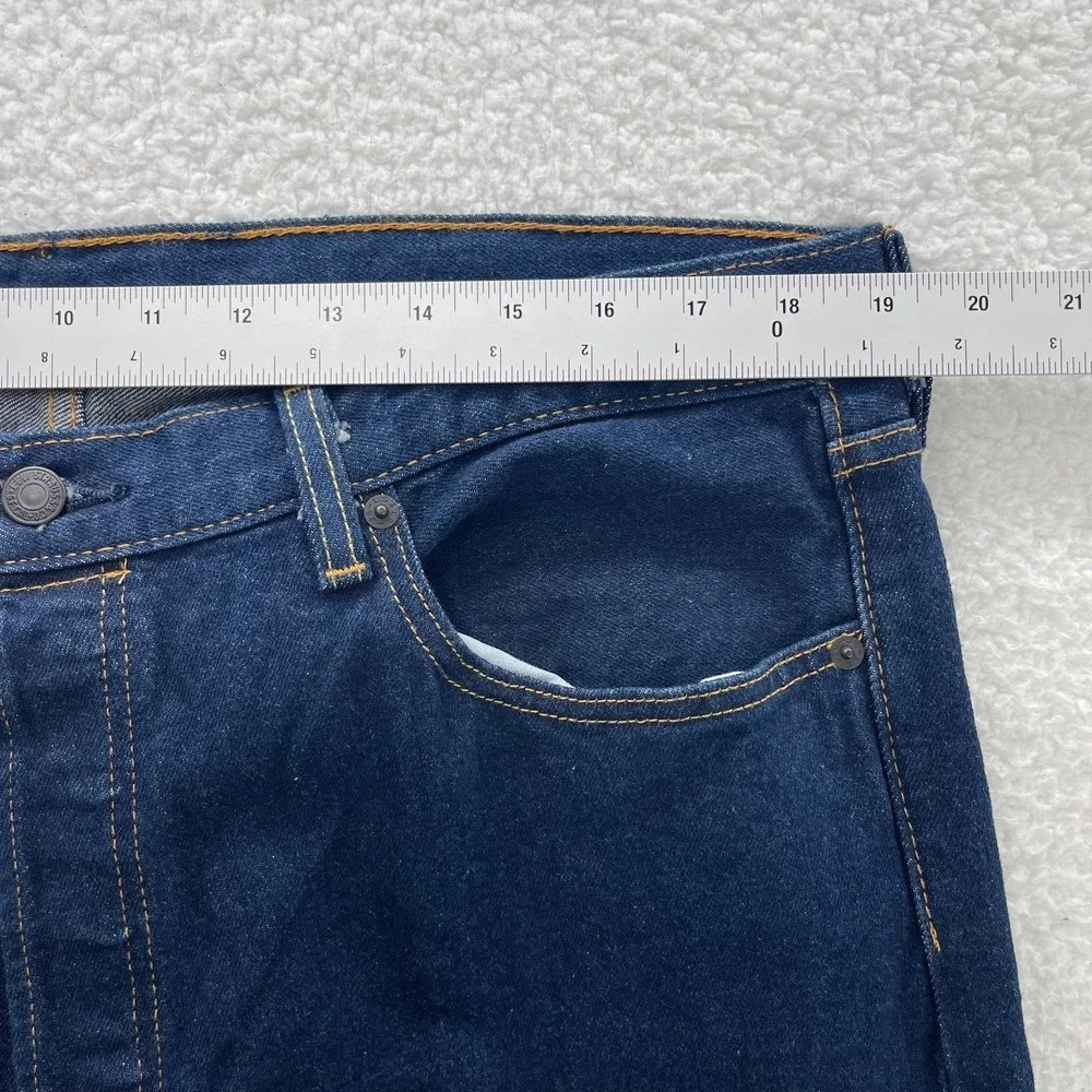 Levi's Jeans Men's 36x34 Blue 501 Original Straight Button Fly Dark Denim Grunge